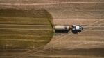 Nokian Tyres CT flotation tires on a slurry tanker spreading manure